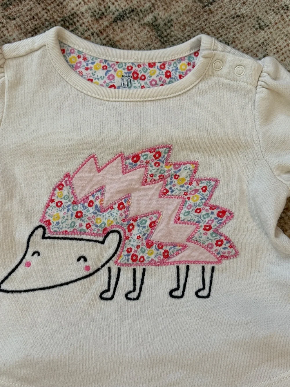 Cream & Pink Hedgehog Floral Kids  Set